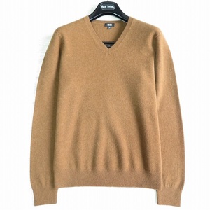 UNIQLO ユニクロ◆メンズ カシミヤ100% Vネック ニットセーター size M ◆BROWN