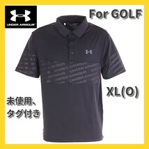 ■新品 定価8250円 UNDER ARMOUR ゴルフウェア メンズ 半袖 ポロシャツ プレーオフ2.0 ブロック XLサイズ ブラック 1363032 nike puma_画像1