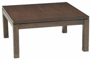 家具調こたつテーブル オールシーズンコタツ 90角正方形 シェルタ ダークブラウン色