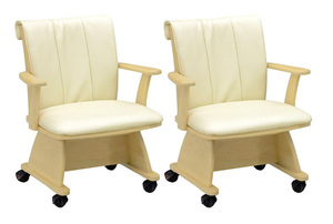 ハイタイプこたつ用食堂椅子回転式チェア 木製ダイニングチェアー KOYUKI-NA ナチュラル色 2脚セット