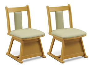 ハイタイプこたつ用食堂椅子回転式チェア 木製ダイニングチェアー イヴェールLBR ナチュラル色 2脚セット