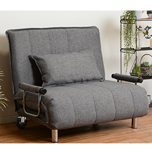  текстильное покрытие диван-кровать 3WAY раскладушка одиночный размер серый цвет подушка есть compact размер простой наклонный gla-te