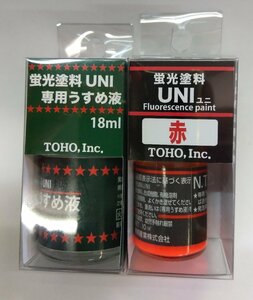 東邦産業(TOHO,inc.) 蛍光塗料UN 赤＋蛍光塗料UNI専用うすめ液 セット