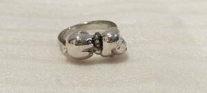 UFS K18/SV925 Snoopy кольцо бриллиант 9.5 номер 18 золотой Gold серебряный серебряный кольцо 62091