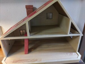 シルバニアファミリー 初期　赤い屋根のお家　ベッド　デラックス　家　ミニチュア　ドールハウス