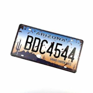 アメリカナンバープレート風ブリキ看板 ARIZONA BDC 4544 DM便発送