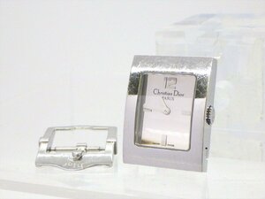 C94 送料無料 当時物 Christian Dior クリスチャン ディオール マリス スクエア 尾錠付き シルバー文字盤 D78-109 動作品 腕時計 女性用