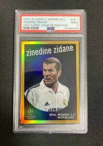 2022-23 Topps chrome Zinedine Zidane Real Madrid France 1959 Gold #/50 PSA9