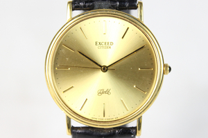 【ト福】CITIZEN シチズン EXCEED エクシード GOLD ゴールド 18K 750 0330-C30455 クォーツ 腕時計 LBZ01LLL63