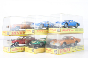 【え仙】DINKY TOYS ディンキー ミニカー6点セット 216 フェラーリ 131 ジャガー 221 コルベット 215 213 フォード MCZ01LLL91