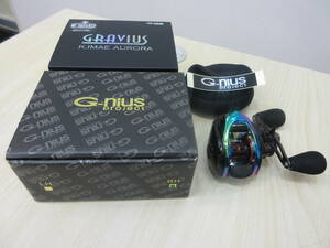 23631 G-nius project GRAVIUS K.IMAE AURORA MC2 7.3右ハンドル ベイトリール 箱付き 魚 釣り