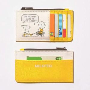 mini2022 year 10 month number appendix *MILKFED. Special made Snoopy & Charlie * Brown multi wallet!