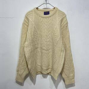 送料無料☆70s☆USA製☆PENDLETON☆フィッシャーマンセーター☆アイボリー☆L☆