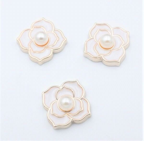 バラ パーツ デコパーツ ハンドメイド ハンドメイドパーツ 花 白薔薇 白バラ 5点セット