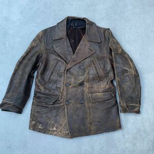 30s 40s HERCULESダブルブレスト レザーカーコート ヴィンテージ vintage ビンテージ レザージャケット ヘラクレス 50s sears ホースハイド