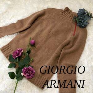 GIORGIOARMANI ジョルジオアルマーニ レディース 女性 ARMANI アルマーニ ニット セーター 茶 ブラウン カシミア100% サイズ44 Lサイズ