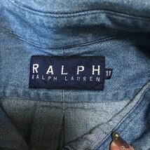 RALPHLAUREN ラルフローレン レディース 女性 デニムシャツ 長袖 デニム シャツ ブラウス ジャケット ブルー 青 サイズ11 Lサイズ_画像4