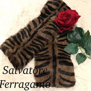 SalvatoreFerragamo サルヴァトーレフェラガモ レディース 女性 フェラガモ マフラー 服飾小物 ファッション小物 ファー ラビット 16×84cm
