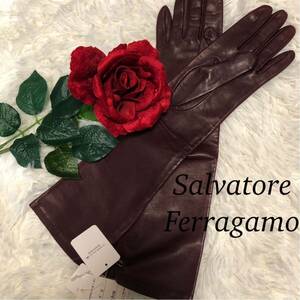 SalvatoreFerragamo サルヴァトーレフェラガモ レディース 女性 手袋 Ferragamo フェラガモ 革手袋 牛革 シルク100% ボルドー 新品未使用