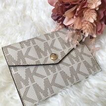 MICHAELKORS マイケルコース レディース 女性 ポーチ 小物入れ ミニマル ミニマリスト MK総柄 新品 未使用 新品未使用 アイボリー_画像2