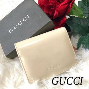 GUCCI グッチ メンズ 男性 紳士 ミニ財布 コインケース 小銭入れ ウォレット スマート アイボリー お洒落 シンプル かっこいい