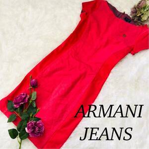 ARMANI JEANS アルマーニ ジーンズ レディース 女性 ノースリーブ ワンピース ノースリーブワンピース 上品 シンプル ピンク Sサイズ