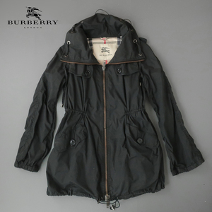 イングランド製 BURBERRY ワイドカラー シャーリングトレンチ コート/ジャケット 黒40