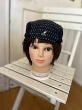 激レア 日本製 美品 カンゴール KANGOL ハンチング 高品質ウール羊毛100%素材 ミドルゲージニット帽 帽子 sizeМ 頭周り57〜60cm対応_画像6