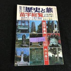 f-023 歴史と旅 臨時増刊号 苗字総覧 苗字と地名 株式会社秋田書店 昭和58年発行※1