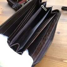 【土屋革具 】メンズ　財布 長財布 ラウンドファスナー 牛革 ヌメ革 1円 　ハンドメイド　 ロングウォレット　新品　未使用　ブラック黒_画像9