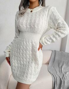 S1128 knitted One-piece lady's * comfortable eminent 20 fee 30 fee 40 fee * sexy wonderful long sleeve white