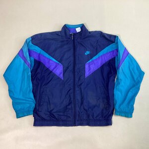 ■流行 NIKE ナイキ ナイロンジャケット ウインドブレーカー フルジップブルゾン Y2K 古着 メンズ サイズXL マルチカラー ネイビーブルー■