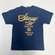 ●STUSSY ステューシー Tシャツ トップス カットソー 半袖 プリント ショーンフォント メキシコ製 ネイビー メンズ サイズM 0.18kg●_画像2