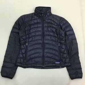 ■Patagonia パタゴニア ダウンジャケット 防寒 軽量 ナイロン ダウンセーター ワンポイントロゴ入り ブラック サイズＳ レディース■