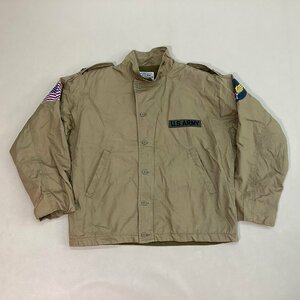 ■美品 U.S.ARMY M-41 ミリタリー フィールドジャケット STURM ヴィンテージ アメリカ軍 プリント TRAINING JACKET サイズ44 ベージュ■