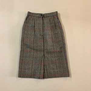 ★vintage BURBERRYS バーバリー スカート ウール グレンチェック レディース ブラウン 裏地あり サイズ7AP レディース 0.3kg★