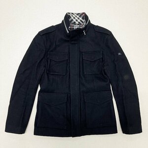 ●BURBERRY BLACK LABEL バーバリー ブラックレーベル ジャケット コート M-65 ダブルジップ 三陽商会 ブラック メンズ サイズM 1.13㎏●