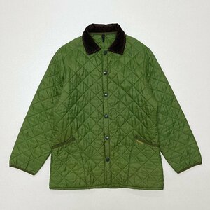 ●Barbour バブアー ジャケット キルティング アウター 3ワラント 三井物産 ナイロン イギリス製 グリーン系 サイズS メンズ 0.46㎏●