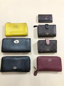 ☆COACH コーチ 財布 キーケース ７点 まとめ レディース 二つ折り 長財布 コンパクト シグネチャー レザー MIX 福袋 卸 現状品 0.95kg☆