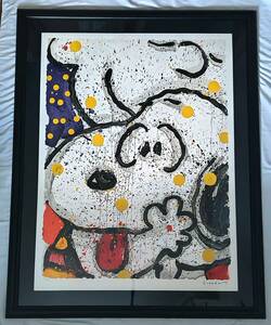 【価格交渉可】※早い者勝ち トム・エバハート MY MAIN SQUEEZE COA Tom Everhart リトグラフ 版画 絵画 アート スヌーピー 額装済