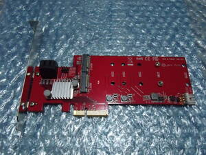 【送料込み 即決】Startech PEXM2SAT3422 2x M.2 NGFF SSD RAID Controller Card plus 2x SATA III 6Gbps Ports PCI Express x4増設ボード