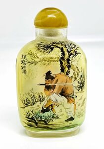 ◆鼻煙壺（びえんこ　Snuff Bottle）☆鐘馗様　ガラス絵☆スナッフボトル