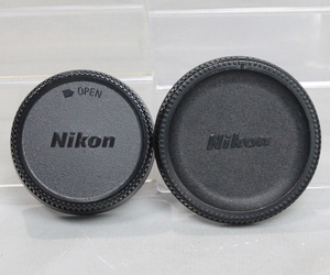 122414 【良品 ニコン】 Nikon Fマーク ボディキャップ＆ LF-1 レンズリアキャップ