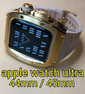 44mm 45mm●RMモデル3 金●メタル ラバー カスタム ステンレス apple watch アップルウォッチ ゴールデンコンセプト Golden Concept 好きに