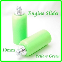 送料無料 バイク カラー エンジンスライダー 10mm グリーン 左右2個セット エンジンガード エンジンプロテクター フレームスライダー 黄緑_画像1