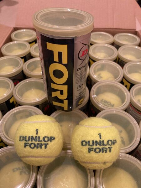 中古テニスボール DUNLOP FORT 60個 缶入り