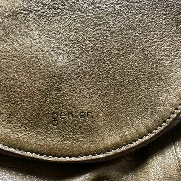 genten ゲンテン ゴートヌメ リュックサック　バッグパック　カーキ