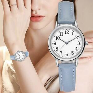 a61★新品未使用★レディース 腕時計 クォーツ ライトブルー シンプル かわいい 韓国 バングル アナログ アクセサリー シンプル ウォッチ