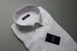 2枚セット【新品】LUISANT　ボタンダウンワイシャツ /標準体 形態安定 　3L(45-86) 白ドビー/市松柄(山喜取扱い品）UND101/038(6A013-014