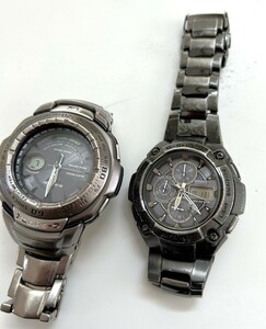 B34)100円～CASIO/カシオ G-SHOCK MRG-7100BJ ＆ GW-1600TDJ 2個セット（通電確認済み 細かい動作は不明） ジャンク